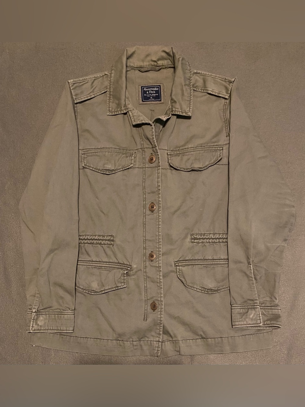 Abercrombie & Fitch Men's Olive Utility Field Jacket